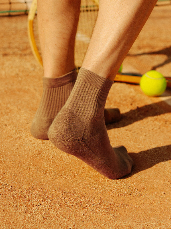 Pétrone chaussettes de tennis coton bio ecocell camel homme