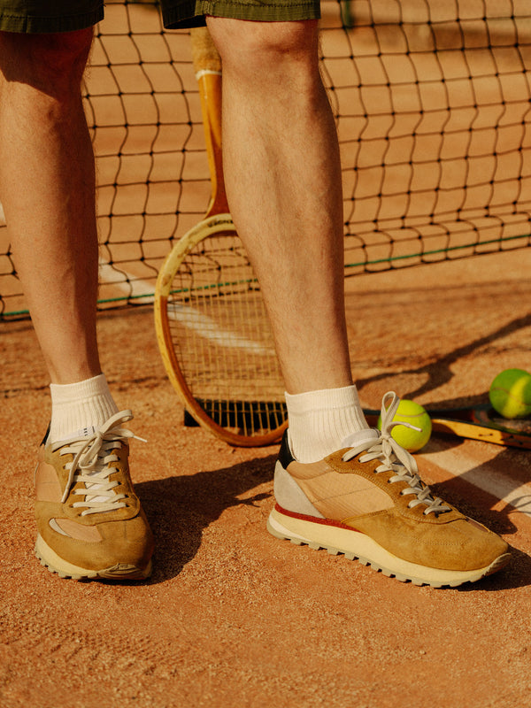 Pétrone chaussettes de tennis coton bio ecocell écru homme