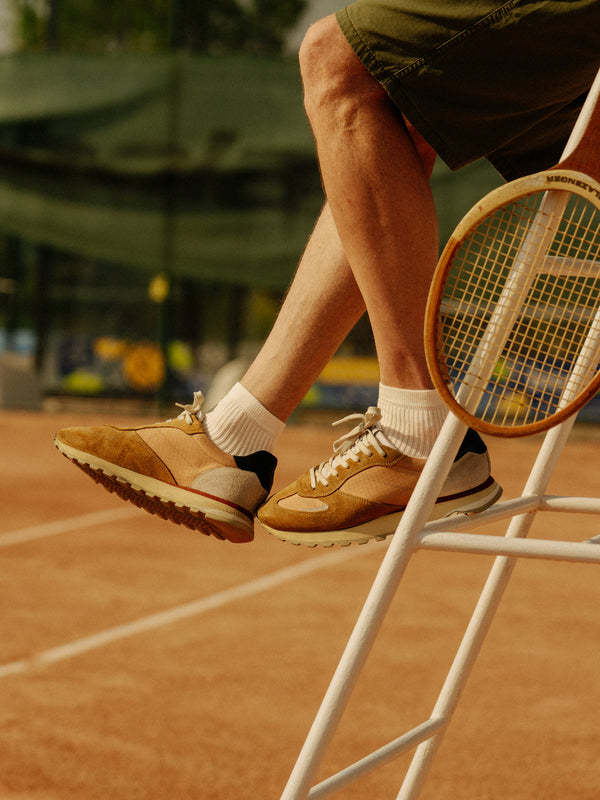 Pétrone chaussettes de tennis coton bio ecocell écru homme