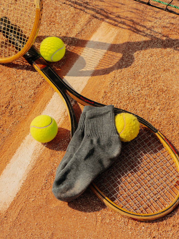 Pétrone chaussettes de tennis coton bio ecocell gris moyen homme