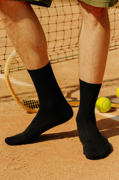Pétrone chaussettes de tennis coton bio ecocell noir homme