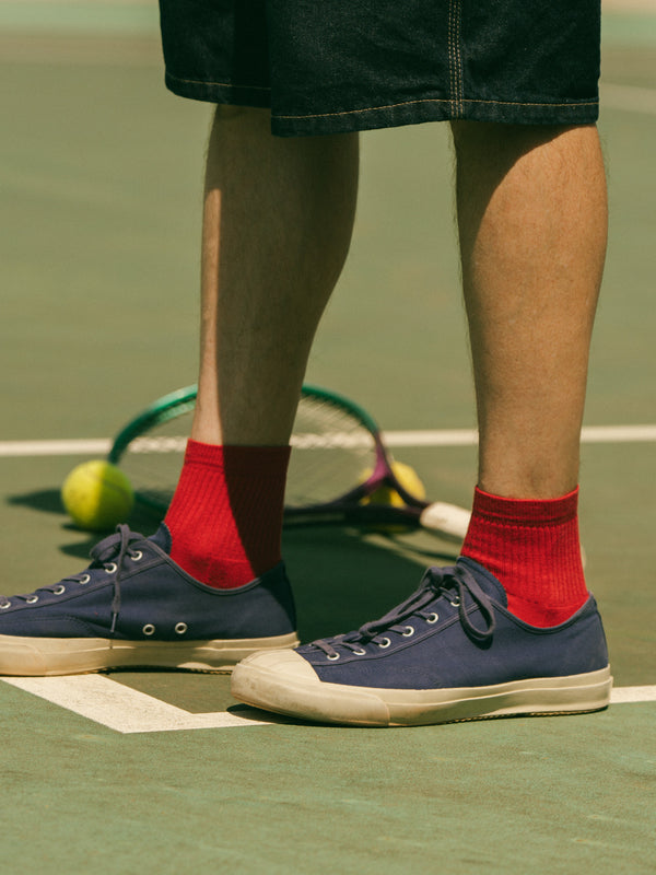 Pétrone chaussettes de tennis coton bio ecocell rouge homme