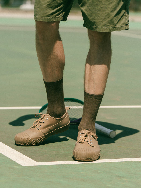 Pétrone chaussettes de tennis coton bio ecocell vert kaki homme