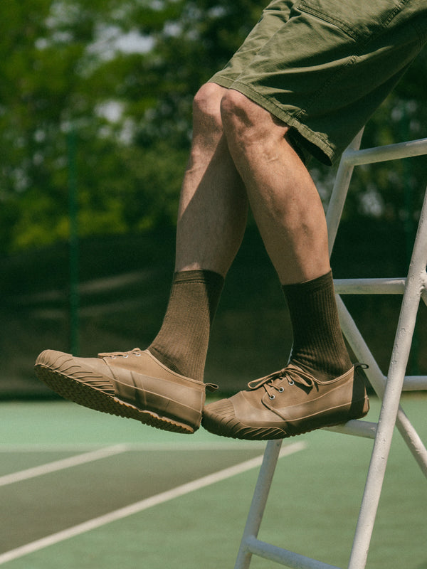 Pétrone chaussettes de tennis coton bio ecocell vert kaki homme