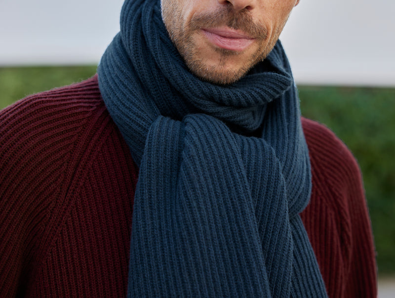 Pétrone écharpe homme bleu pétrole