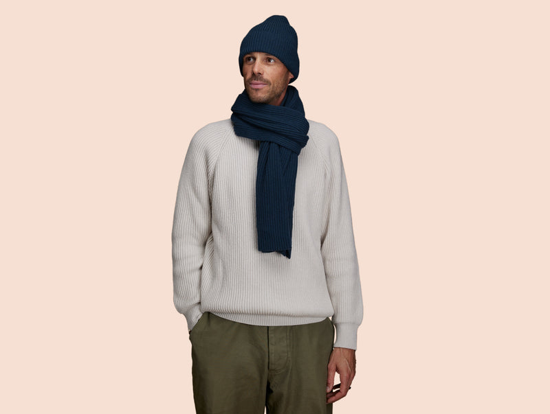 Pétrone écharpe homme bleu pétrole