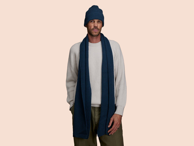 Pétrone écharpe homme bleu pétrole