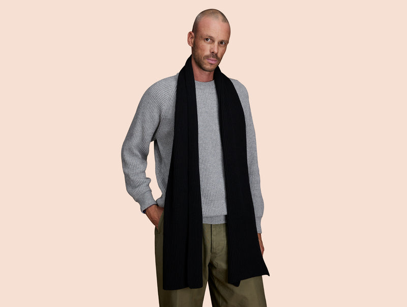 Pétrone écharpe homme zoom noir