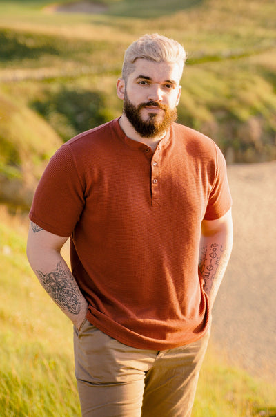 Pétrone Henley cormac coton bio tencel lyocell terracotta