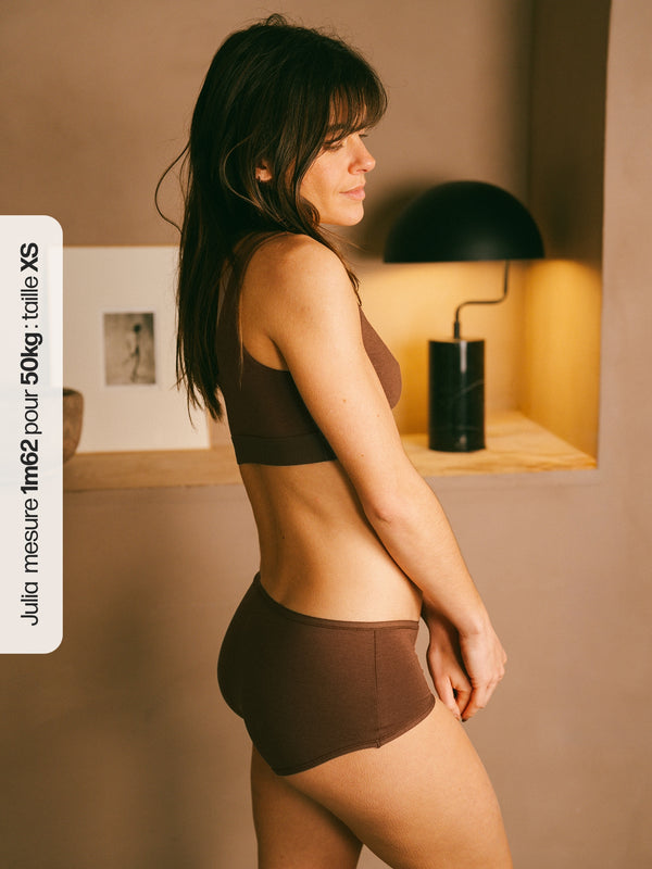Pétrone shorty hipster  chocolat femme