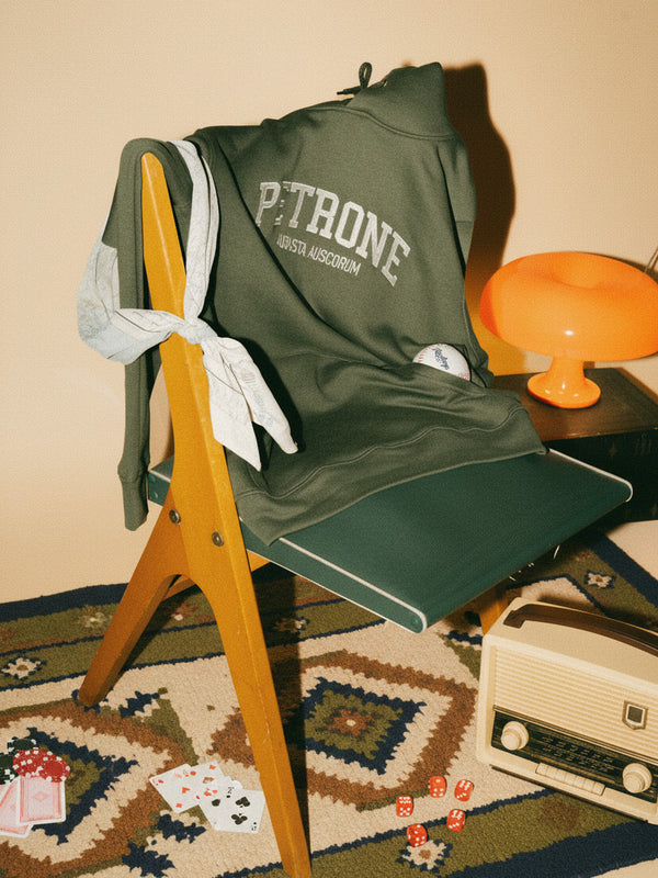 Pétrone sweat capuche hoodie homme Tencel coton bio vert kaki homme