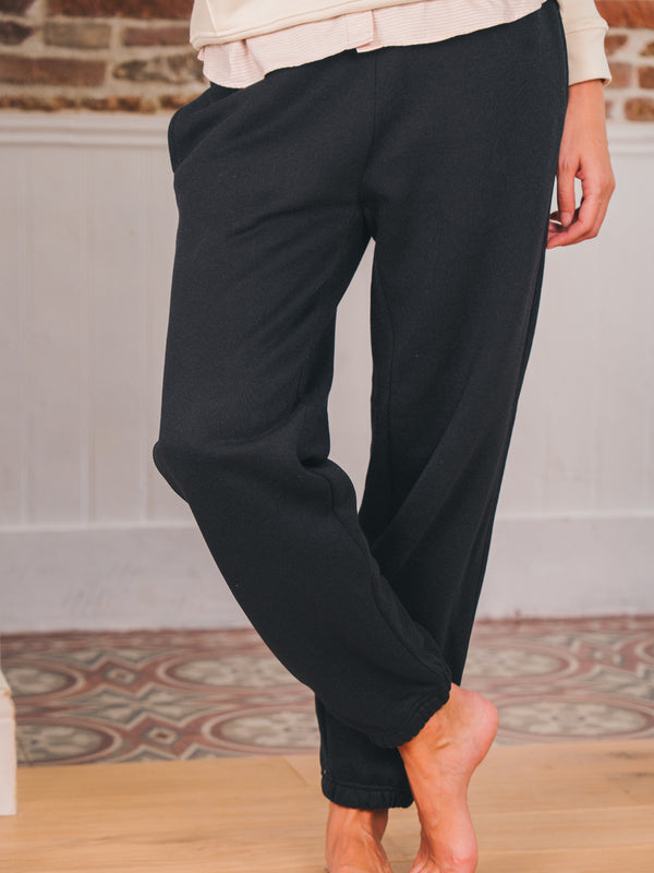 Pétrone pantalon jogging molleton homme Tencel coton bio bleu marine femme