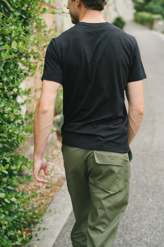 Pétrone T-shirt manches courtes coton pima micromodal gris anthracite homme