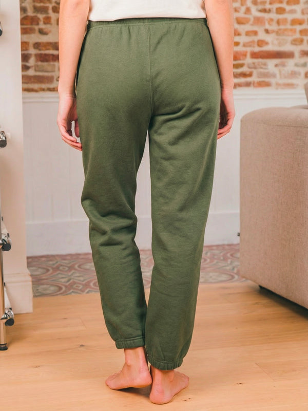 Pétrone pantalon jogging molleton homme Tencel coton bio vert kaki femme