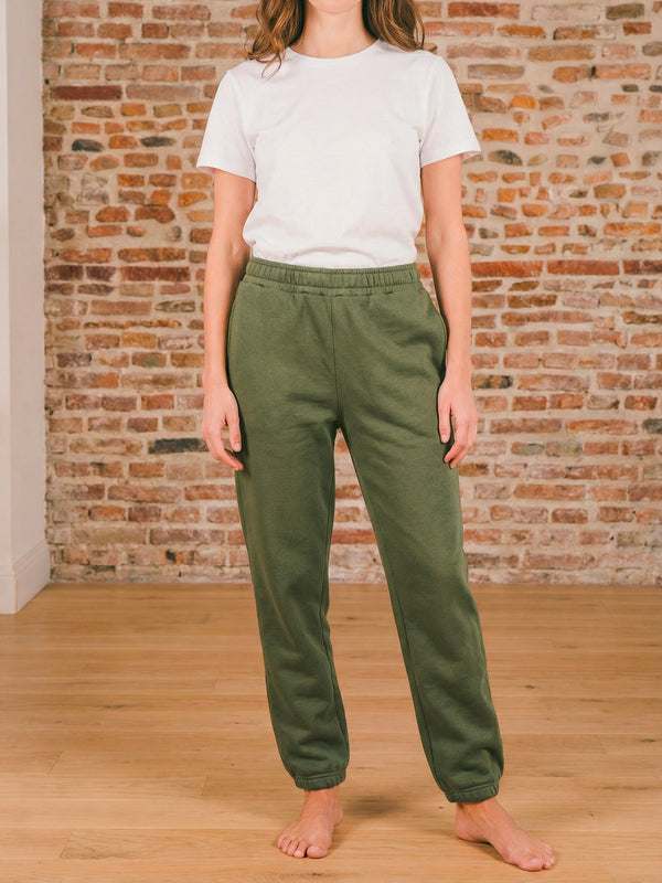 Pétrone pantalon jogging molleton homme Tencel coton bio vert kaki femme