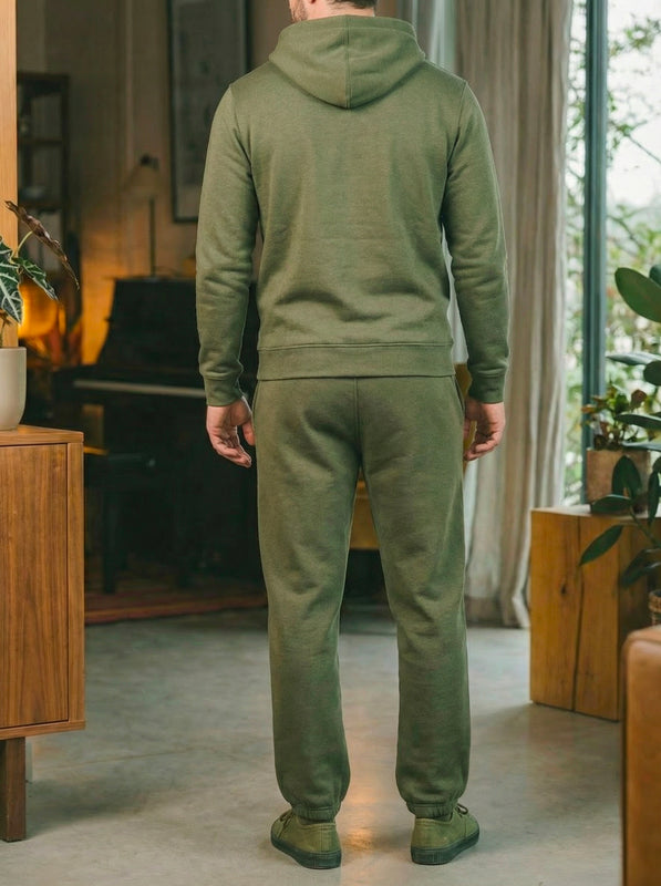 Pétrone pantalon jogging molleton homme Tencel coton bio vert kaki homme