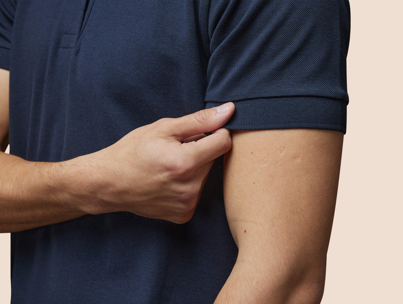 Pétrone Polo manches courtes Tencel coton bio bleu marine homme