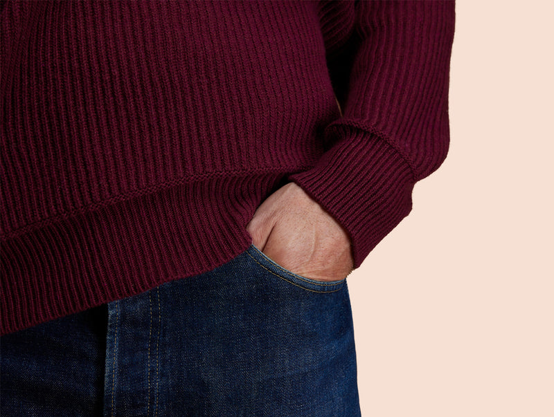 Pétrone Pull Réconfortant bordeaux foncé homme