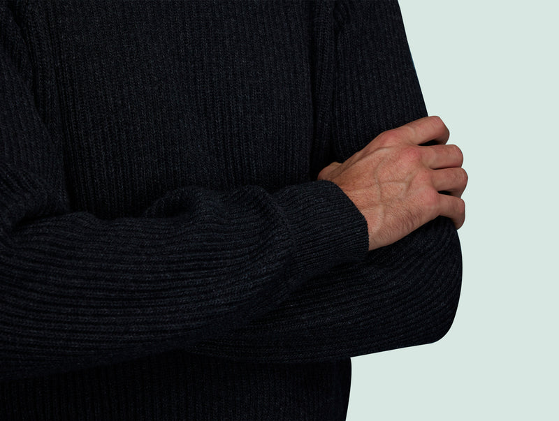 Pétrone Pull Réconfortant gris anthracite chiné homme