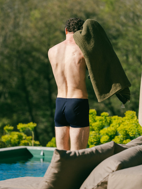 Pétrone shorty bain econyl bleu marine homme