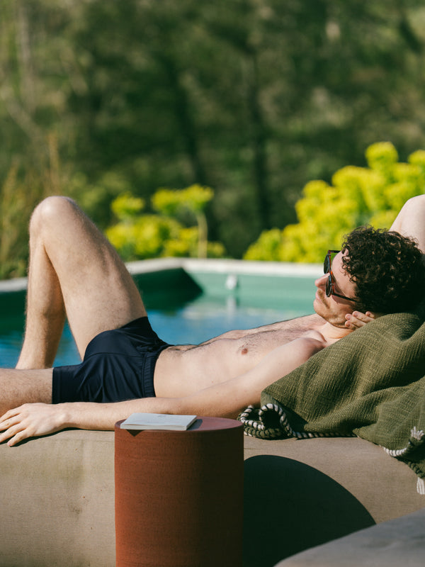 Pétrone shorty bain econyl bleu marine homme
