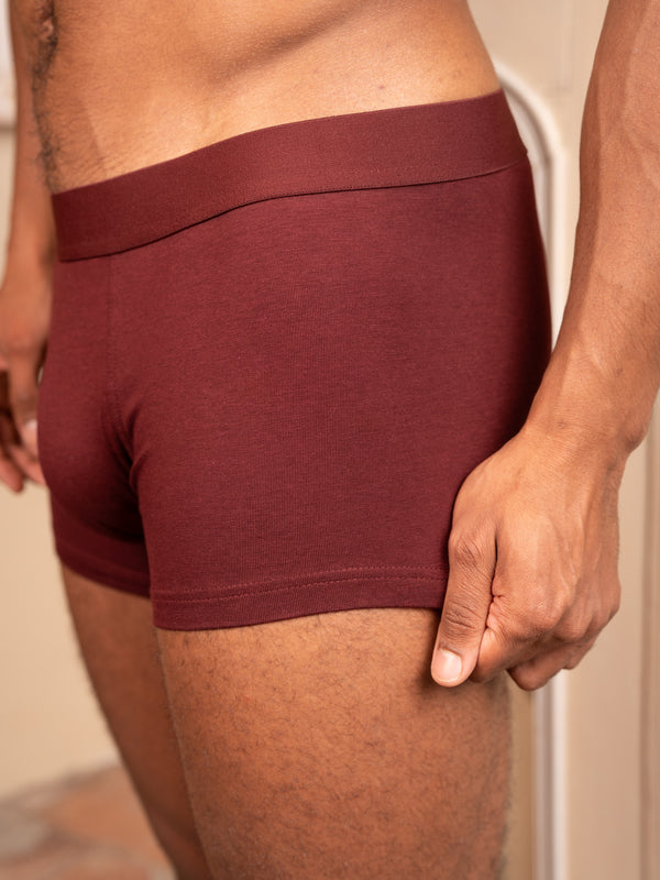 Pétrone shorty coton biologique Tencel bordeaux foncé homme