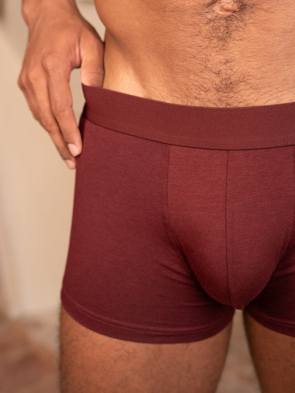 Pétrone shorty coton biologique Tencel bordeaux foncé homme