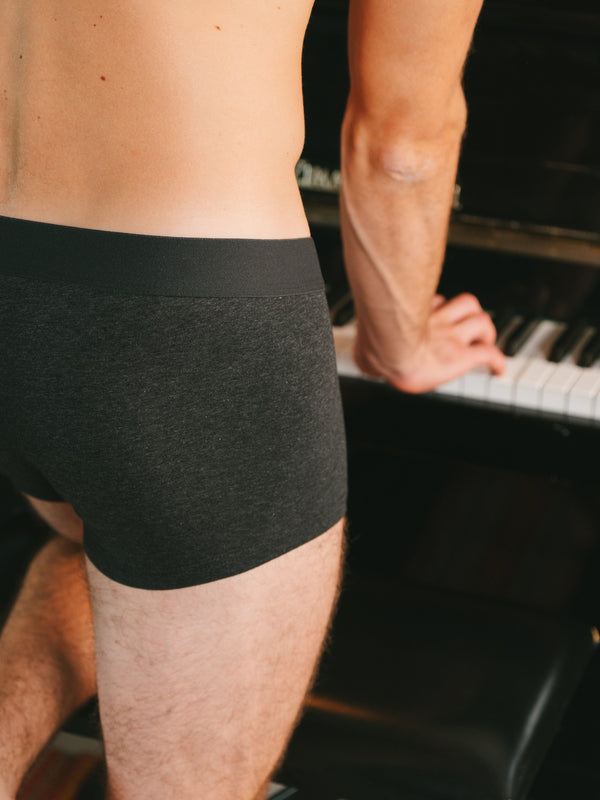 Pétrone shorty coton bio tencel gris anthracite homme