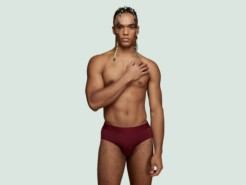 Pétrone slip sport tencel bordeaux homme face