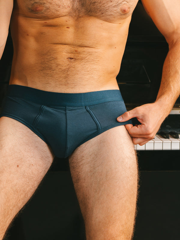Pétrone slip coton biologique tencel lyocell bleu pétrole homme