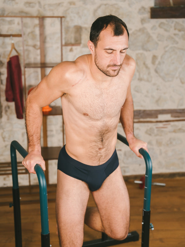 Pétrone slip sport tencel bleu marine homme