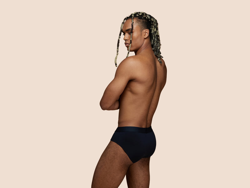Pétrone slip sport tencel bleu marine homme dos