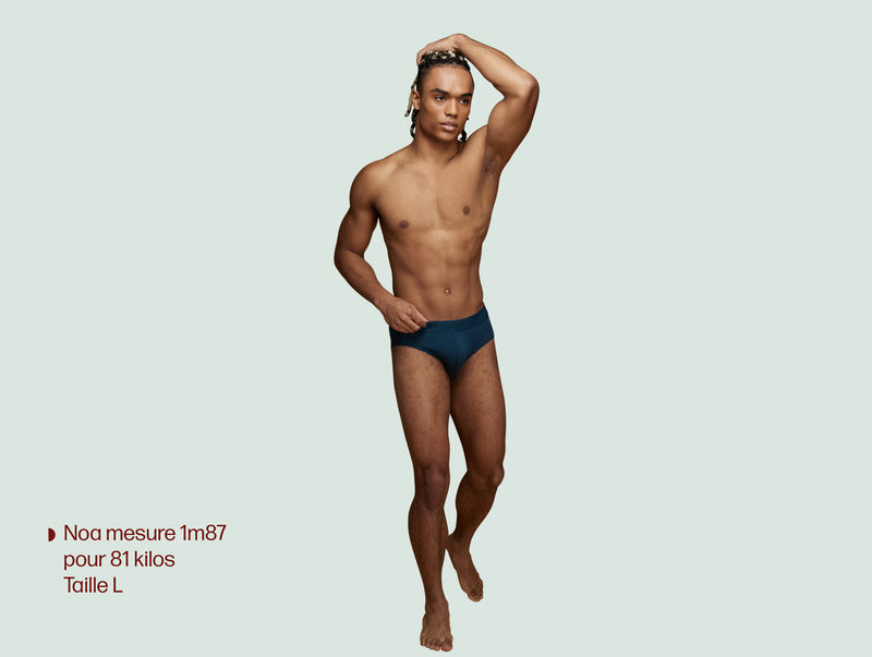 Pétrone slip sport tencel bleu pétrole homme taille