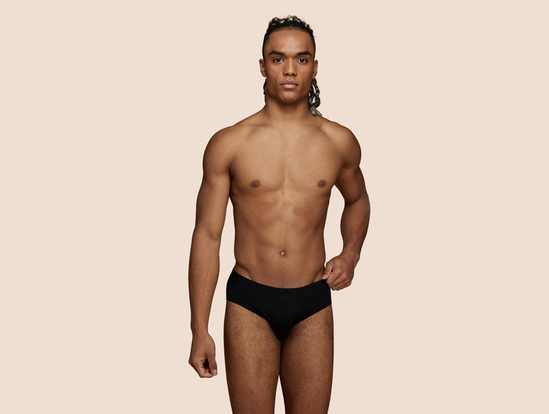 Pétrone slip sport tencel noir homme face