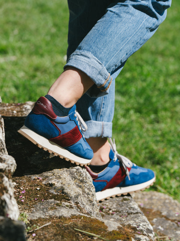 Pétrone socquettes lin coton bleu marine femme