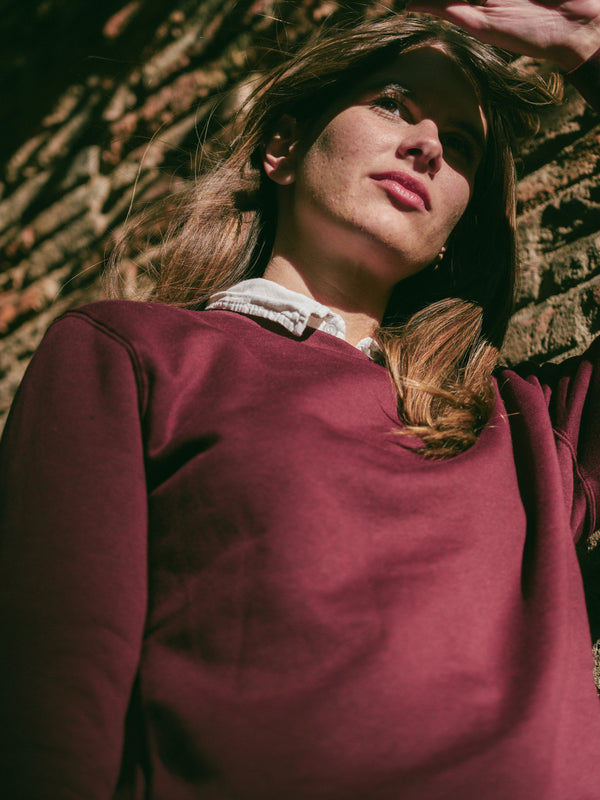 Pétrone sweat homme Tencel coton bio bordeaux femme