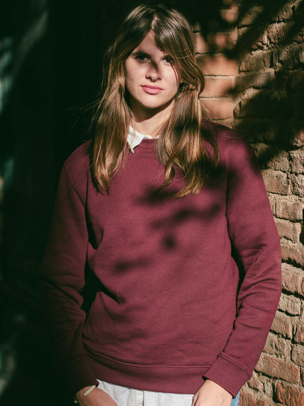 Pétrone sweat homme Tencel coton bio bordeaux femme