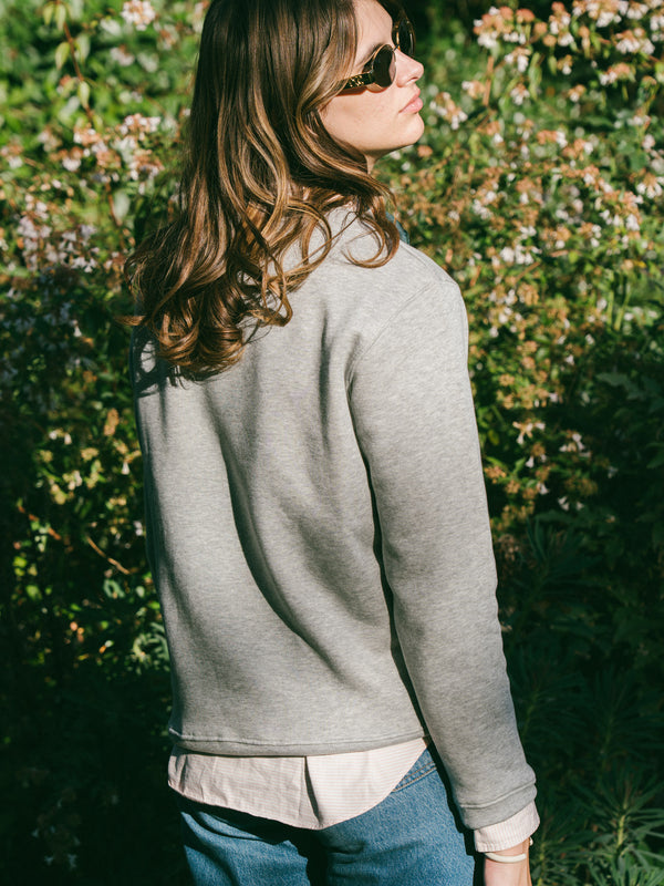 Pétrone sweat homme Tencel coton bio gris clair femme
