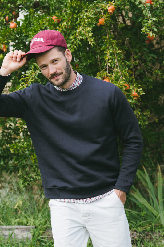 Pétrone sweat homme Tencel coton bio bleu marine homme