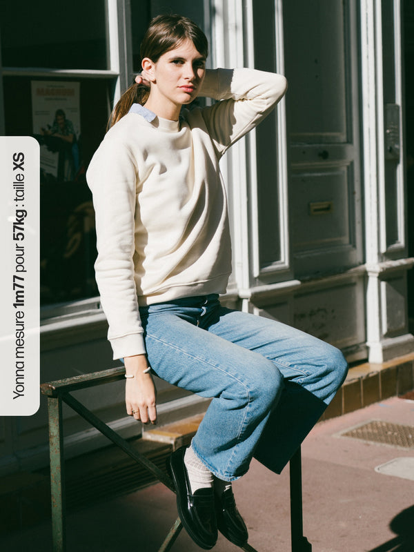 Pétrone sweat homme Tencel coton bio écru femme