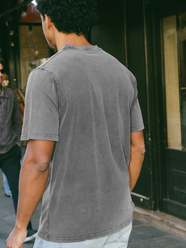 Pétrone T-shirt manches courtes coton bio tencel gris homme