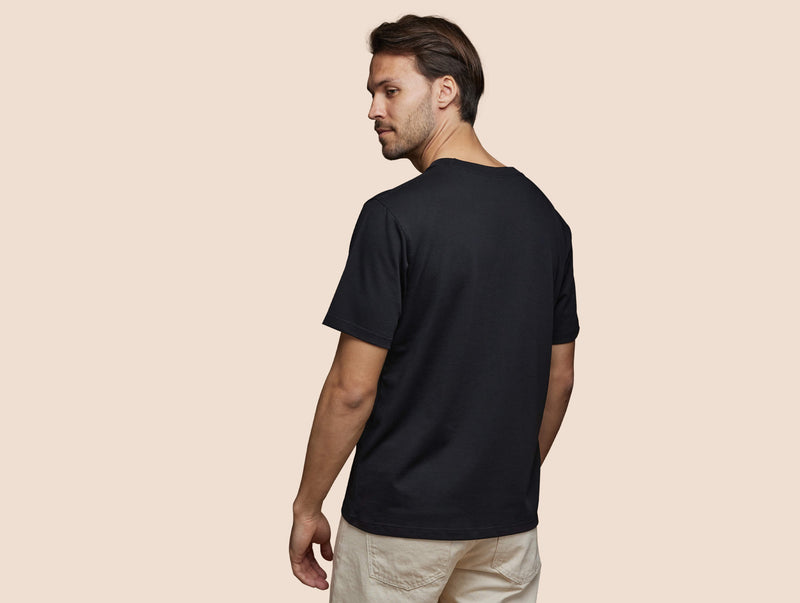 Pétrone T-shirt manches courtes coton pima micromodal noir homme