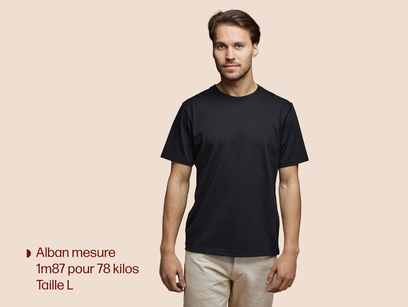 Pétrone T-shirt manches courtes coton pima micromodal noir homme