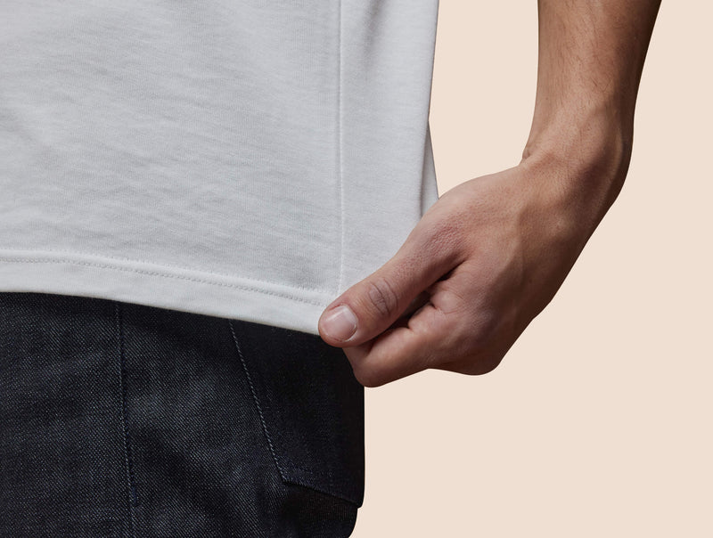 Pétrone T-shirt manches courtes coton pima micromodal blanc crème homme