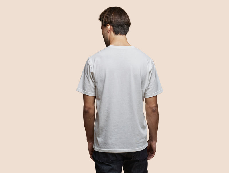 Pétrone T-shirt manches courtes coton pima micromodal blanc crème homme