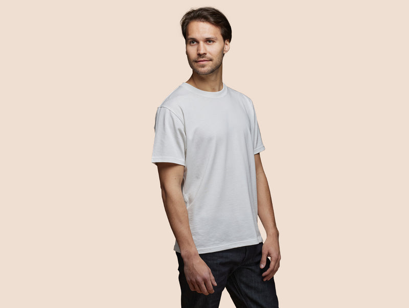 Pétrone T-shirt manches courtes coton pima micromodal blanc crème homme