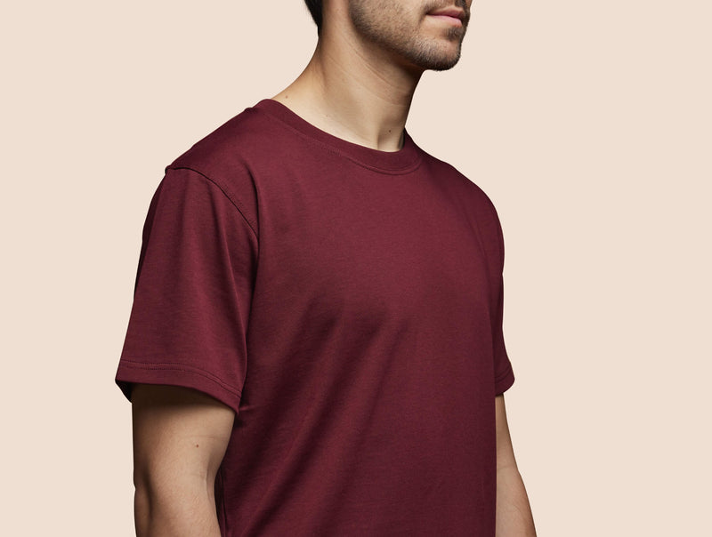 Pétrone T-shirt manches courtes coton pima micromodal bordeaux homme