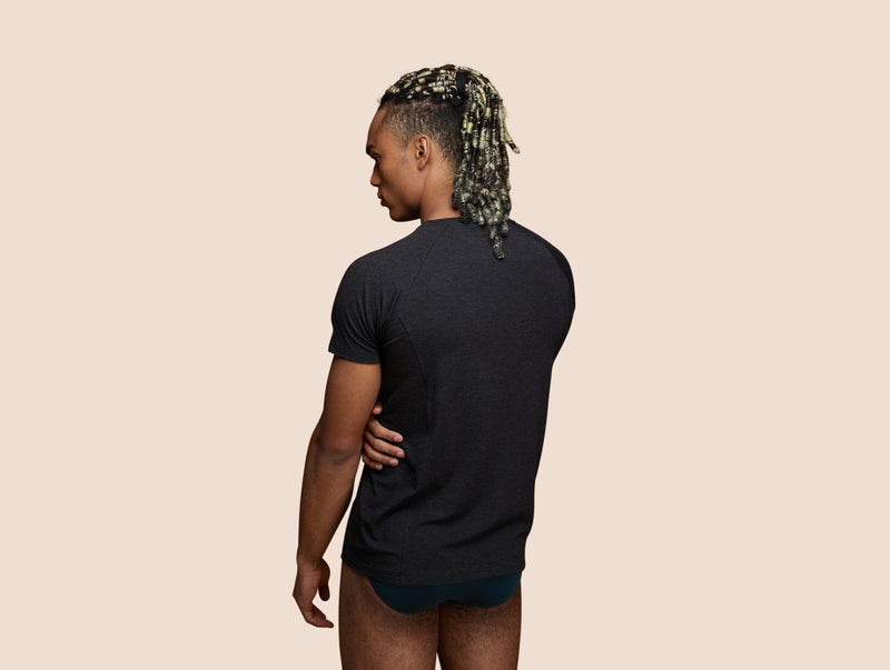 Pétrone T-shirt sport tencel gris anthracite homme dos