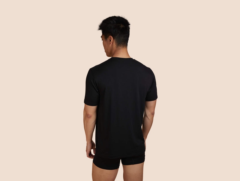 Pétrone T-shirt droit sport tencel noir homme