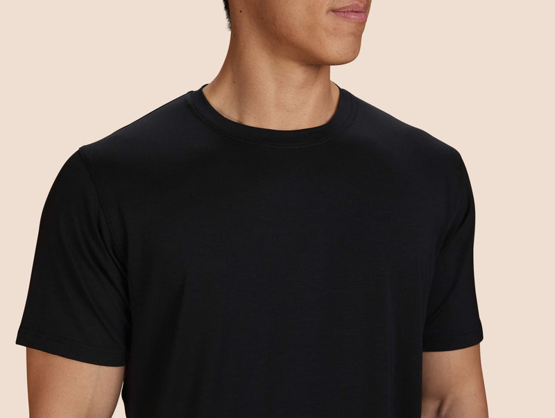 Pétrone T-shirt droit sport tencel noir homme